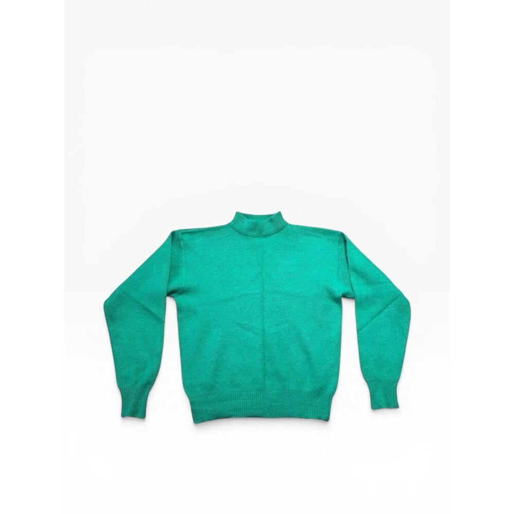 Vintage Lambswool& Rabbit Hair Sweater Women’s Small Turtleneck Green Knit Top